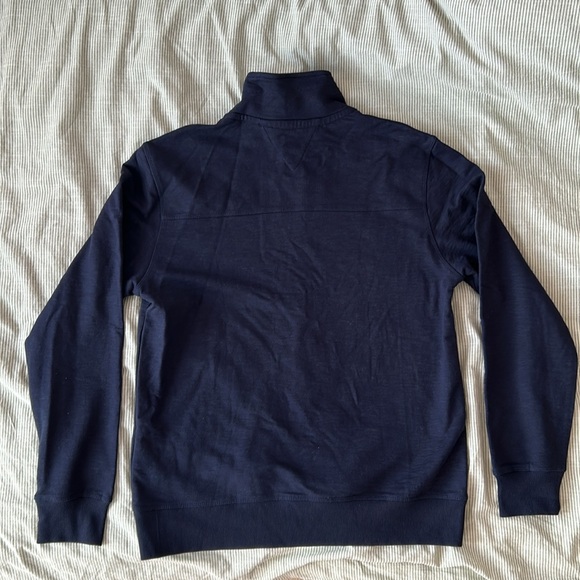 Navy cotton pullover zip sweater - Picture 4 of 4